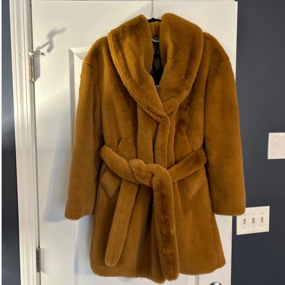 NWT Rag & Bone Camel Shearling Robe Coat - Picture 2 of 7